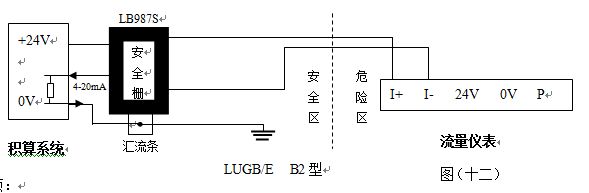 氯甲烷流量计与积算仪接线图